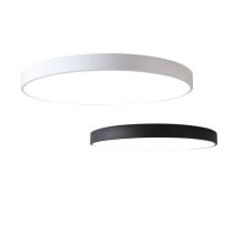 Luzes de teto LED pretas / brancas redondas de 22 cm em casa moderna